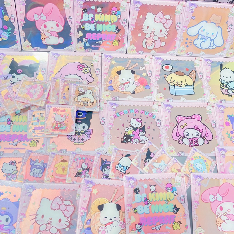 Hoạt Hình Hộp acrylic Trong Suốt Hình Vuông In Hình sanrio kuromi pacha pacha Màu laser Cho Nữ