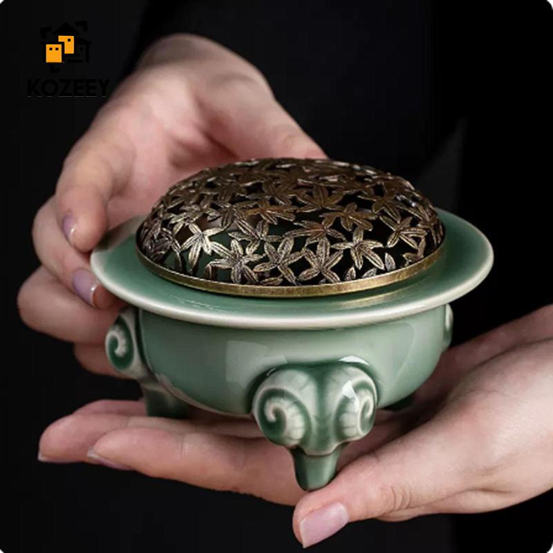 KOZEEY Lư Hương Hình Nón Bằng Gốm Trang Trí Nhà Cửa / Văn Phòng / SPA