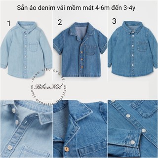 Áo denim hm us/uk từ 4-6m đến 3-4y
