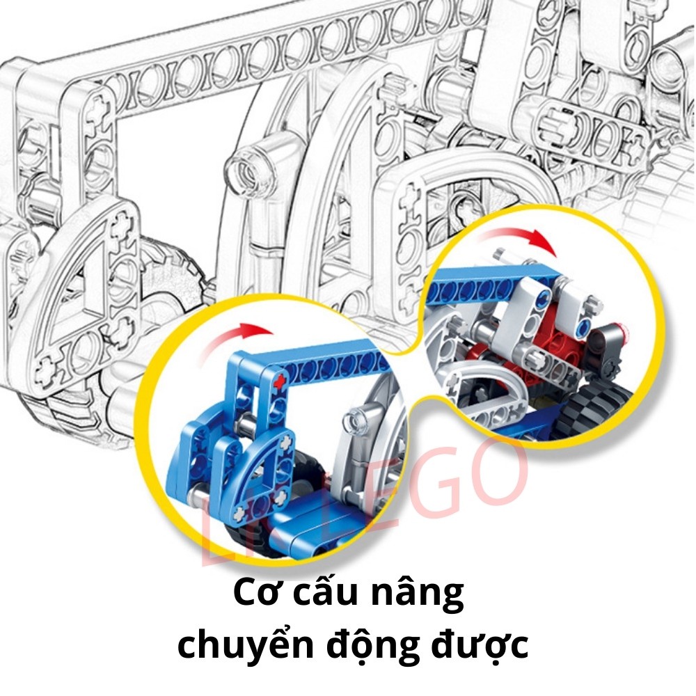 Bộ đồ chơi lắp ráp lego xe nâng 2 in 1, đồ chơi lắp ráp cho bé - LK LEGO