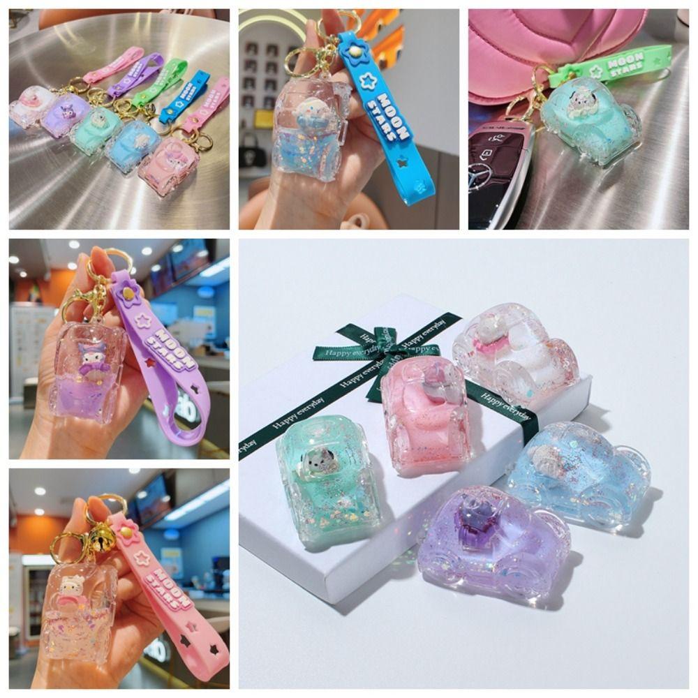 Shanhai kuromi Móc Khóa acrylic Cát Chảy Dầu Hợp Kim Cát Chảy Hình melody Vui Nhộn Có Thể Chảy Được