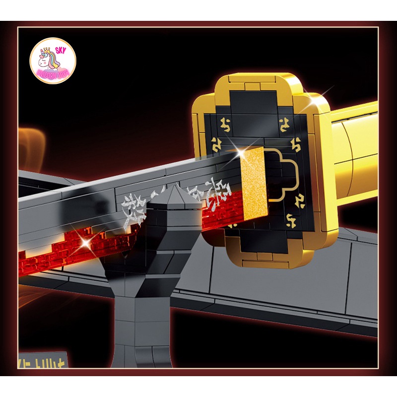 Đồ Chơi Lắp Ráp  Mô Hình Thanh Gươm Diệt Quỷ Của Huyền Thoại Kiếm Sĩ  Yoriichi Trong Demon Slayer DK1522Tặng ô tô