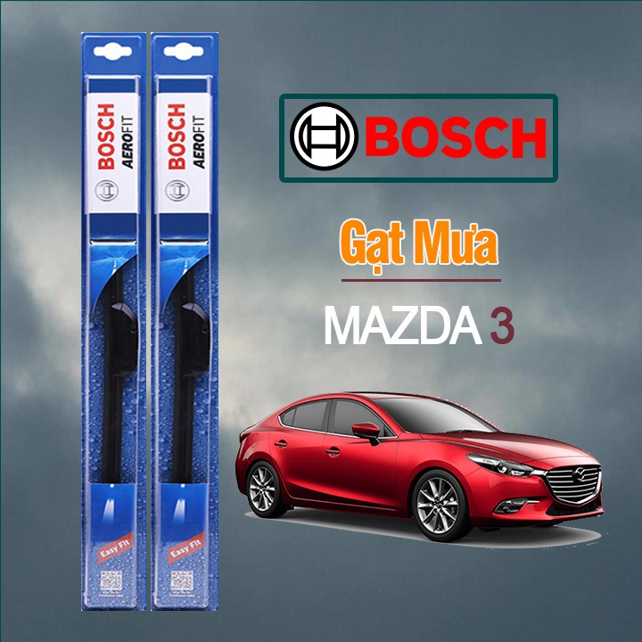 Gạt Mưa Xe Mazda 3 Thương Hiệu BOSCH Lưỡi Silicone Cao Cấp Chính Hãng +