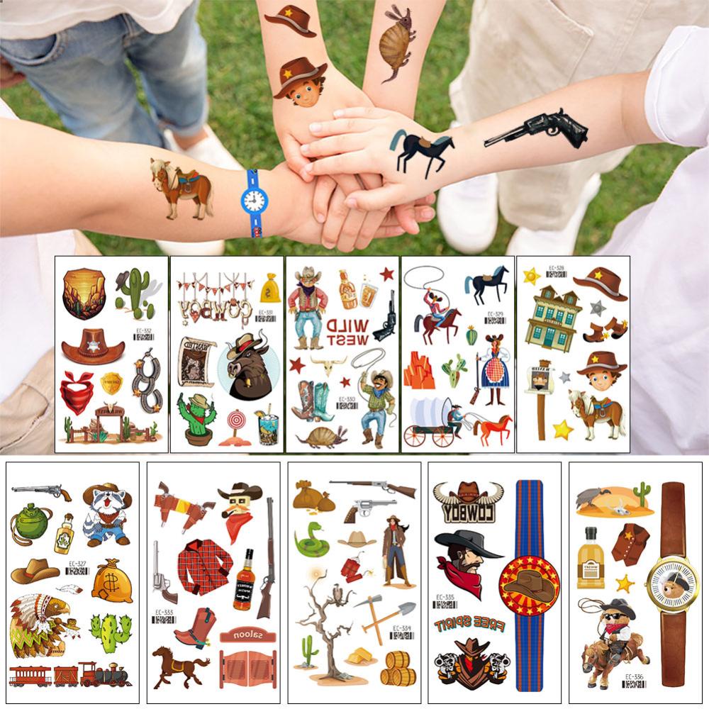 Sms Hình Xăm Dán Chống Thấm Nước Hình Cao Bồi Dễ Thương Cho Bé c9f4