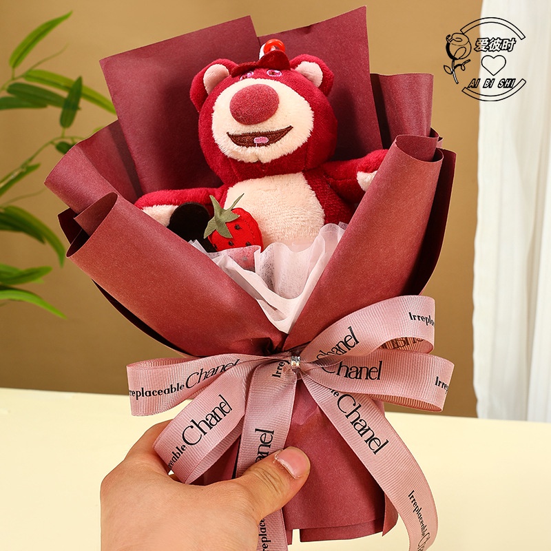 Bó Hoa Dâu Tây Gấu Trúc Hoạt Hình Dễ Thương Dùng Làm Quà Tặng Cho Bạn Gái