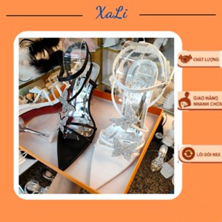  Giày Cao Gót Nữ Mũi Nhọn Đính Đá Hai Trong Một Mang Hai Kiểu Giày Dây Quấn Mũi Nhọn Chiến Binh Quyến Rũ Độc Lạ - CGBMN 