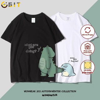 Sét áo đôi in khủng long bám đuôi-phug hợp các cặp đôi,bạn bè mặc trẻ trung-dvgit