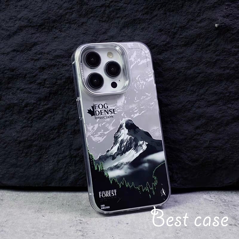 Ốp Điện Thoại Có Giá Đỡ In Hình Núi Bắc Âu Cho iphone 12 13 14 15 pro max