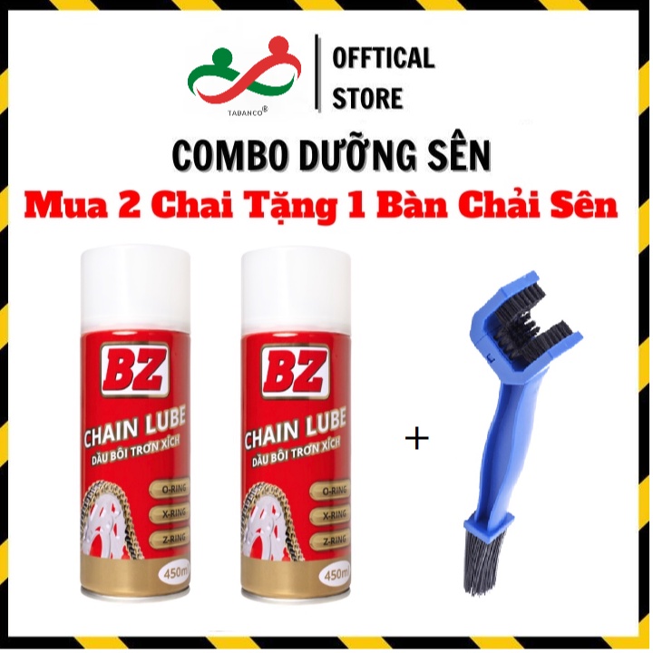 Bộ vệ sinh sên BZ gồm Bôi trơn dưỡng sên BZ + Rửa sên BZ + Bàn chải sên 3D #25024024