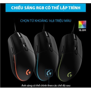 Chuột game có dây logitech g102 lightsync - tùy chỉnh rgb, 6 nút lập trình, nhẹ, siêu bền, siêu xịn
