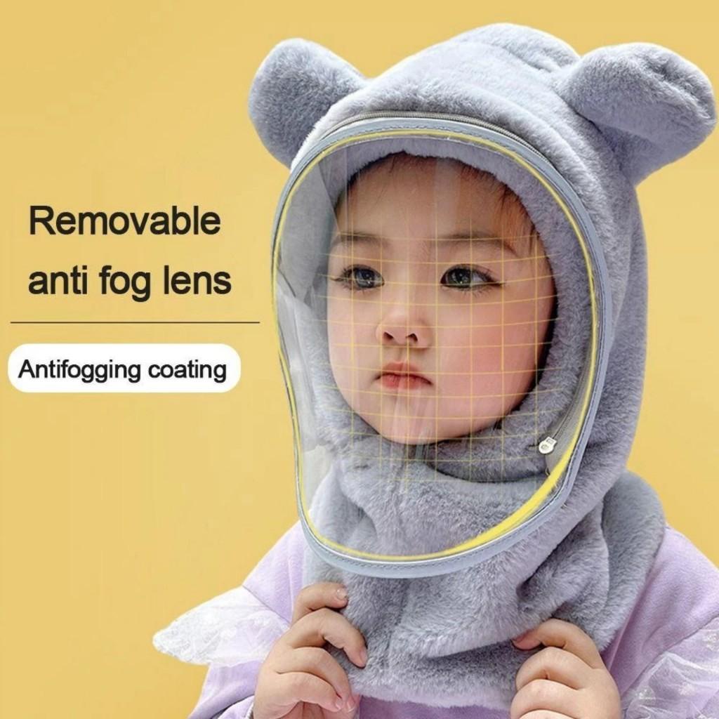 Mũ lông cừu trùm đầu. chống gió, che tai kèm kính 3 in 1 chống lạnh mùa đông cho bé
