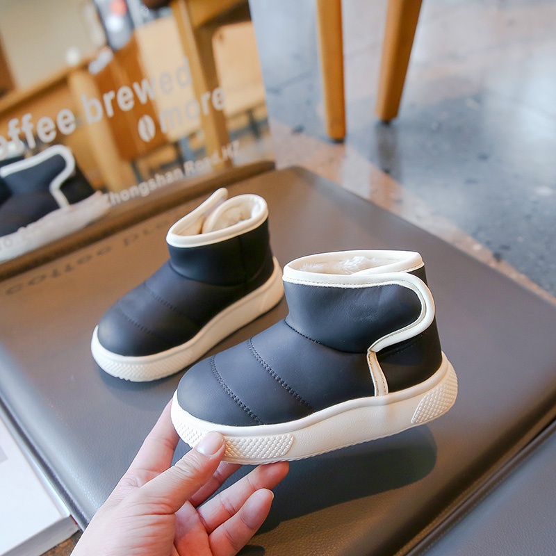 Giày Bốt Da Mềm Chống Trượt Màu Trơn Thời Trang 2023 Cho Bé Trai Và Gái Mới