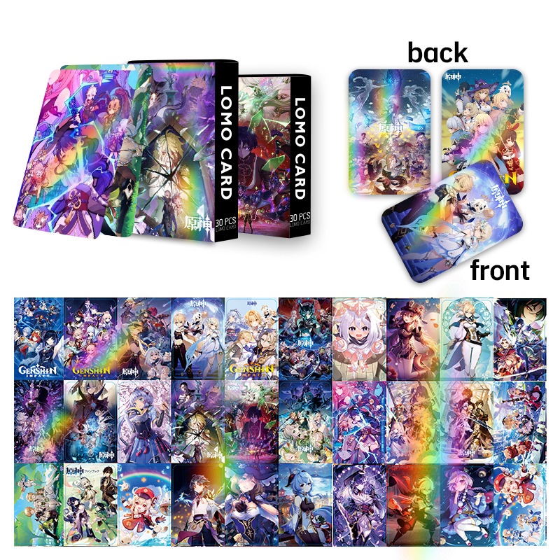 Genshin Raiden Shogun Laser Flash Lomo Card Double-sided Color Printing Photocard