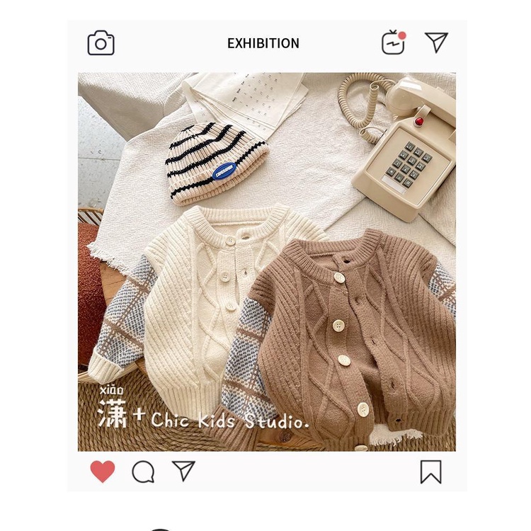 Áo Khoác cardigan Len Dệt Kim Dày Dặn Phong Cách Hàn Quốc Thời Trang Xuân Thu Cho Bé Trai