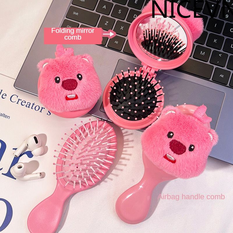 Sang Trọng Loopy Đệm Không Khí Lược Dễ Thương Hải Ly Túi Khí Gương Lược Massage Di Động Lược Mini Lược Niceklife
