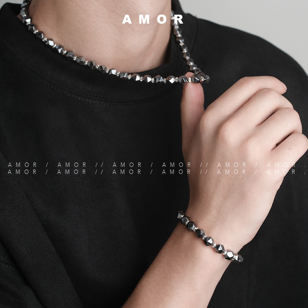 Đen Vòng Tay / Vòng cổ Đính Đá Phong Cách hip hop unisex