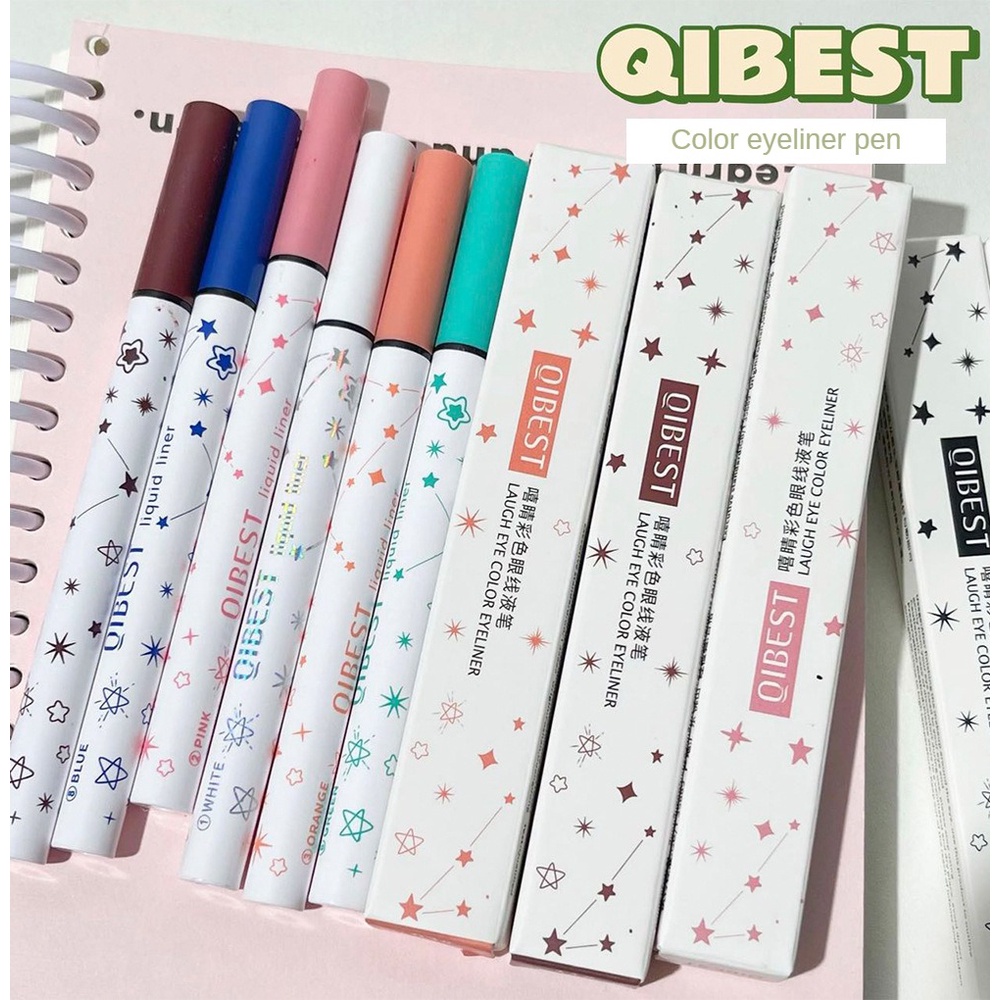 Bút Kẻ Mắt Dạng Lỏng Màu Mới QiBest Khô Nhanh Không Thấm Nước Lâu Trôi Không Nhòe Bút Kẻ Mắt Siêu Mịn, Mỹ   Dễ Thương