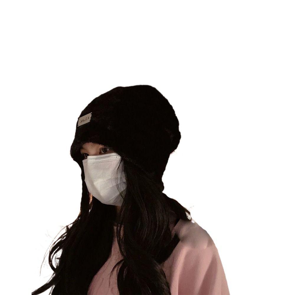 Muvako Mũ Trùm Đầu chemo Dày Dặn Giữ Ấm Tai Chống Lạnh Thời Trang Thu Đông Phong Cách hip hop Cho Nữ