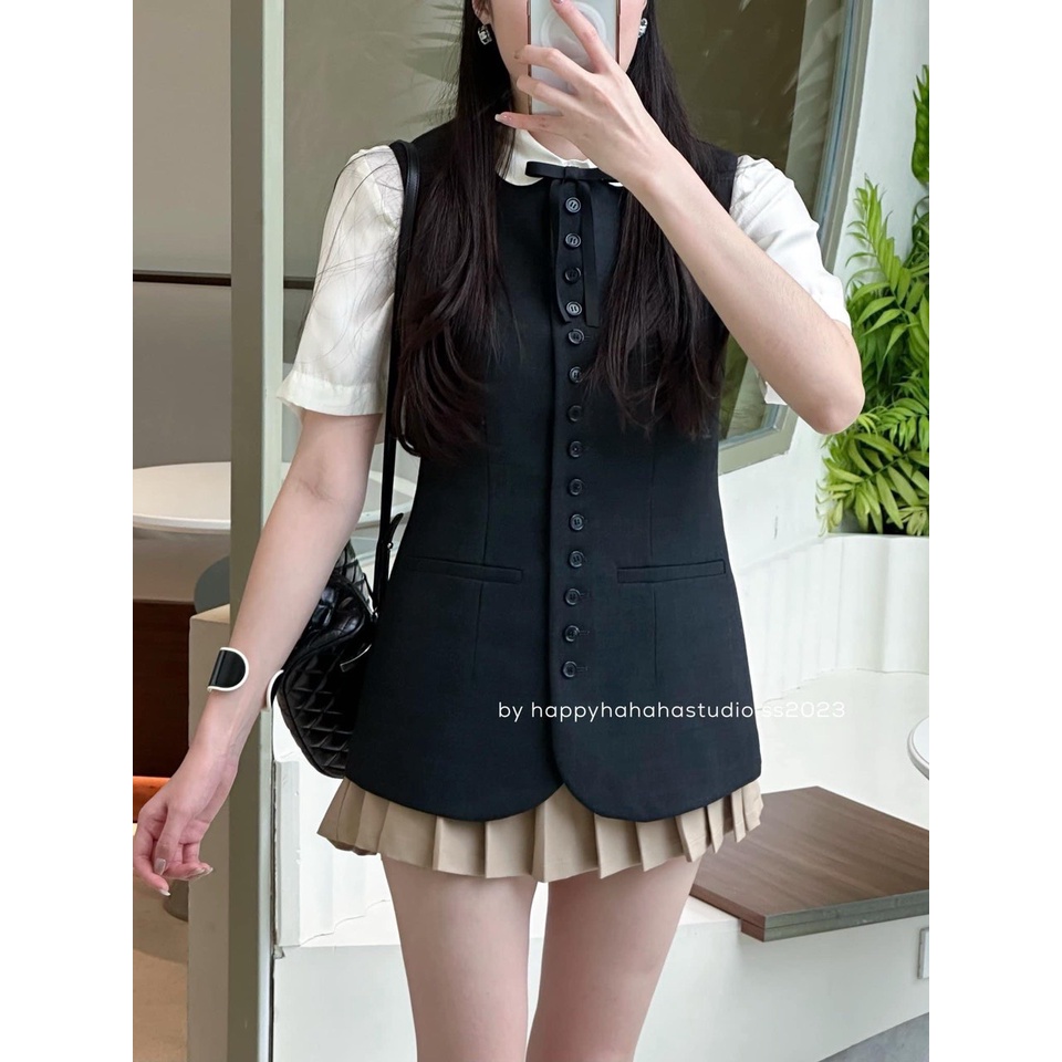 ANU632 - SET ÁO GILE PHỐI SƠ MI TƠ