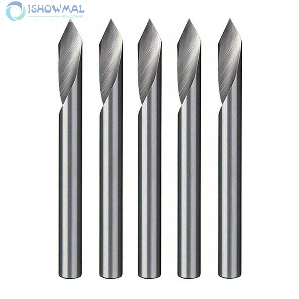 High Hardness 20 Deg V Groove Engraving Tool 5pcs Flat Bottom Spiral Router Bits-New In 11-