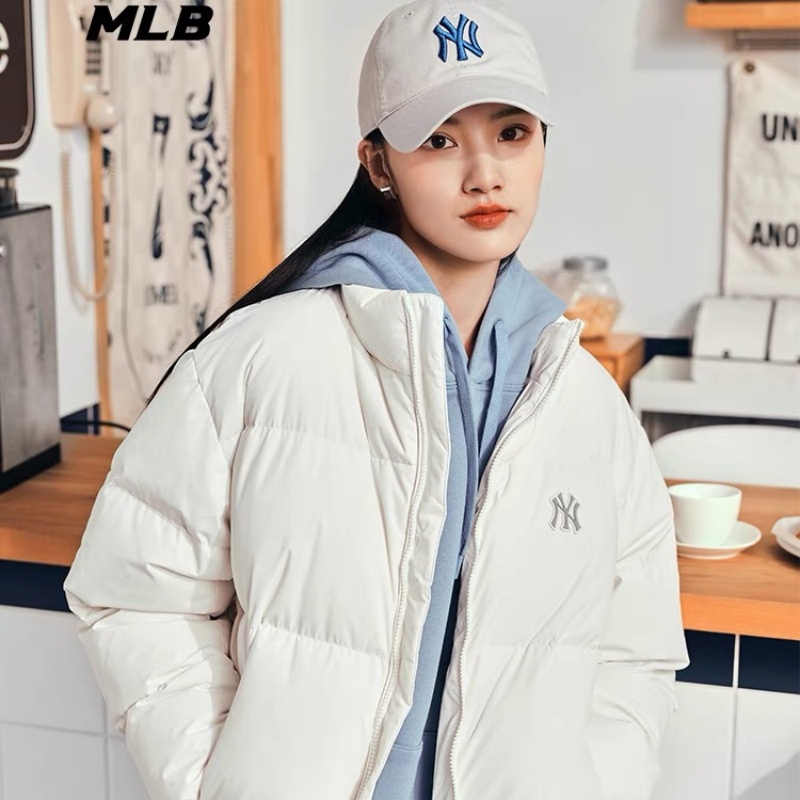 [Hàng Có Sẵn] Áo Khoác Phao cotton Dày Dặn Thêu logo mlb Chính Hãng 100% Giữ Ấm Mùa Đông Cho Nam Và Nữ