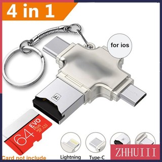 Đầu đọc thẻ nhớ micro sd sang usb 3.0 4 trong 1 iphone