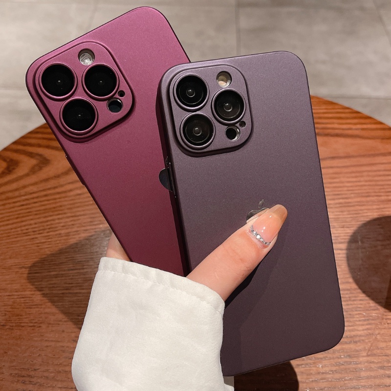 Ốp Điện Thoại Cứng Nhám Siêu Mỏng Có Vòng Nhẫn Bảo Vệ camera Cho iphone15 14 11 13 12 pro max 14 plus