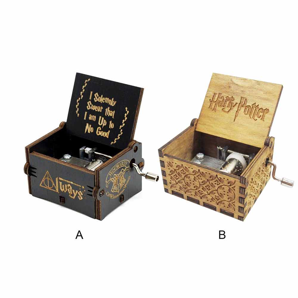 Harry Potter handmade wooden hand-cranked music box