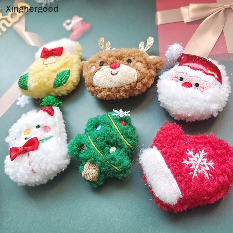 Xinghergood 1 Trâm Cài Áo Chủ Đề Giáng Sinh Đáng Yêu Hình Ông Già Noel Tuần Lộc Nhồi Bông xhg