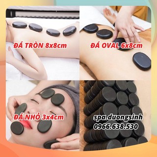 Đá nóng massage body, đá núi lửa tròn, oval chuyên dùng massage body, spa dưỡng sinh