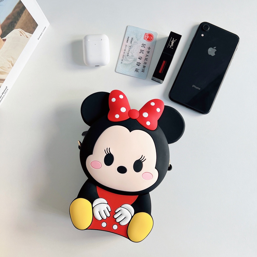 Túi xách đeo chéo silicon hình mickey minnie thời trang dễ thương làm quà tặng bạn gái