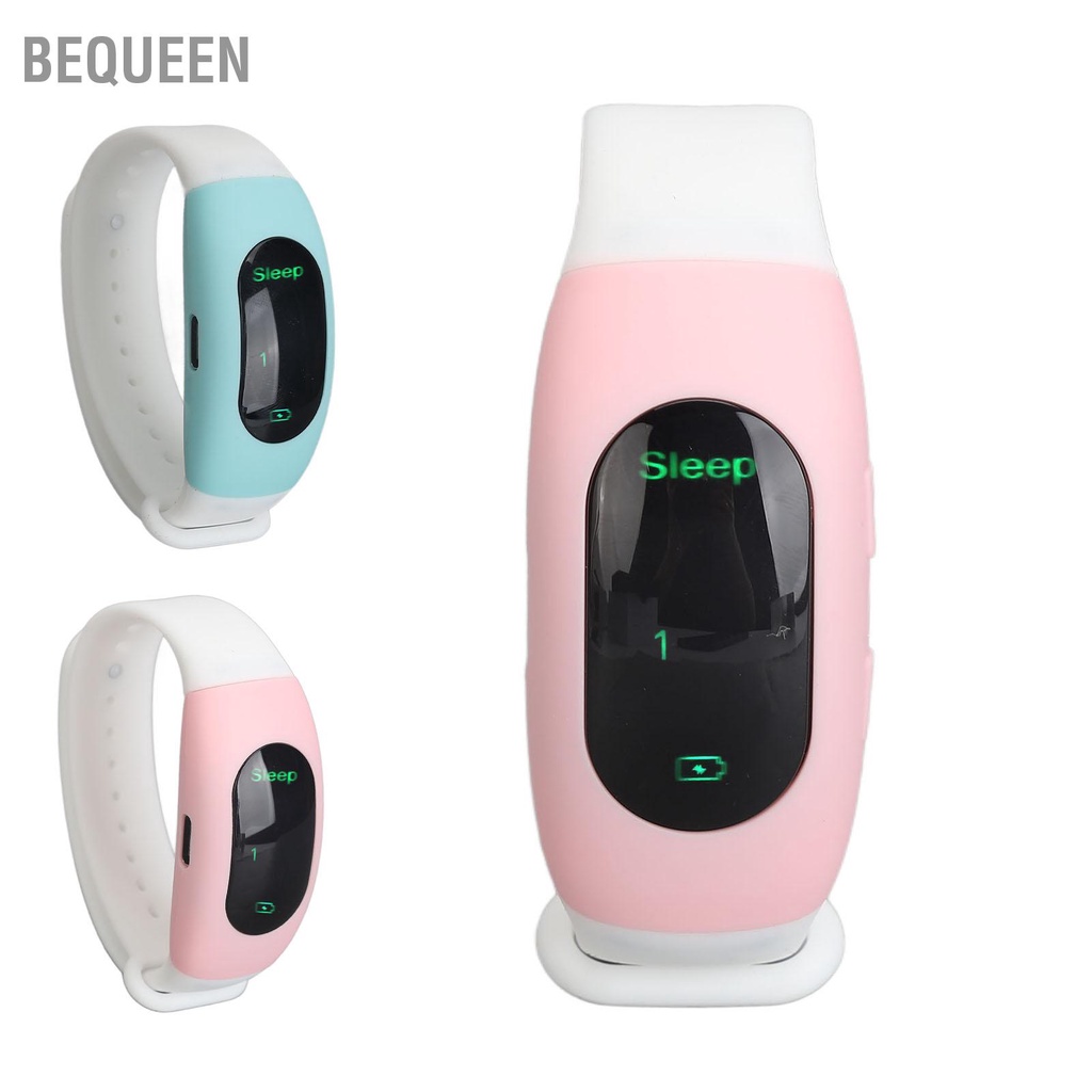 Bequeen Dây đeo cổ tay hỗ trợ giấc ngủ siêu nhỏ CES Giảm lo âu 3 chế độ 6 cấp Máy theo dõi