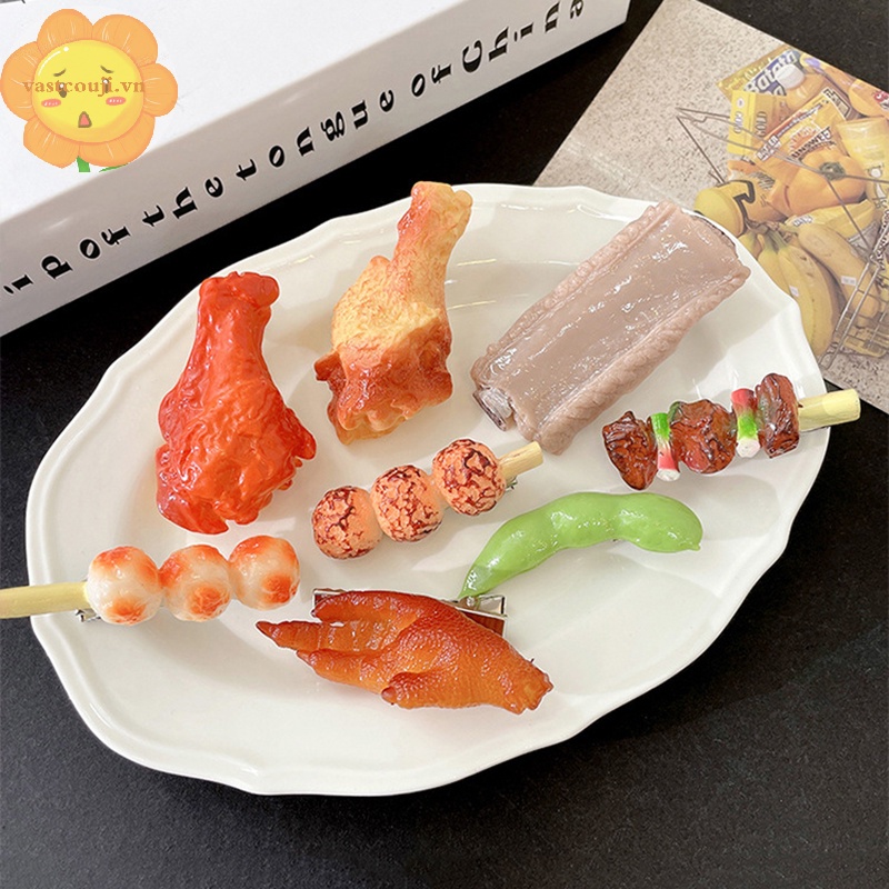 Vastji Kẹp Tóc Hình Đùi Gà / Thức Ăn Vui Nhộn Sáng Tạo Cho Nữ vn