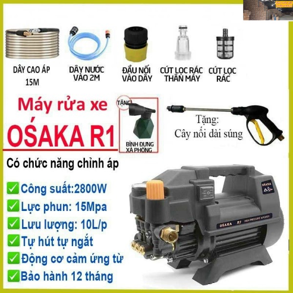 May xit rua xe cao ap, Máy bơm rửa xe mini gia đình, máy rửa xe cao áp công suất mạnh 2800W, máy giá xuất xưởng