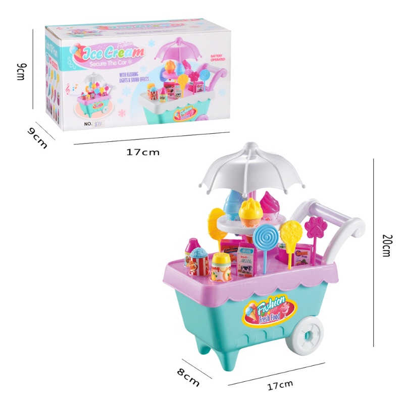 Xe Kem Đồ Chơi mini Có Nhạc Và Đèn Xinh Xắn Cho Bé Gái