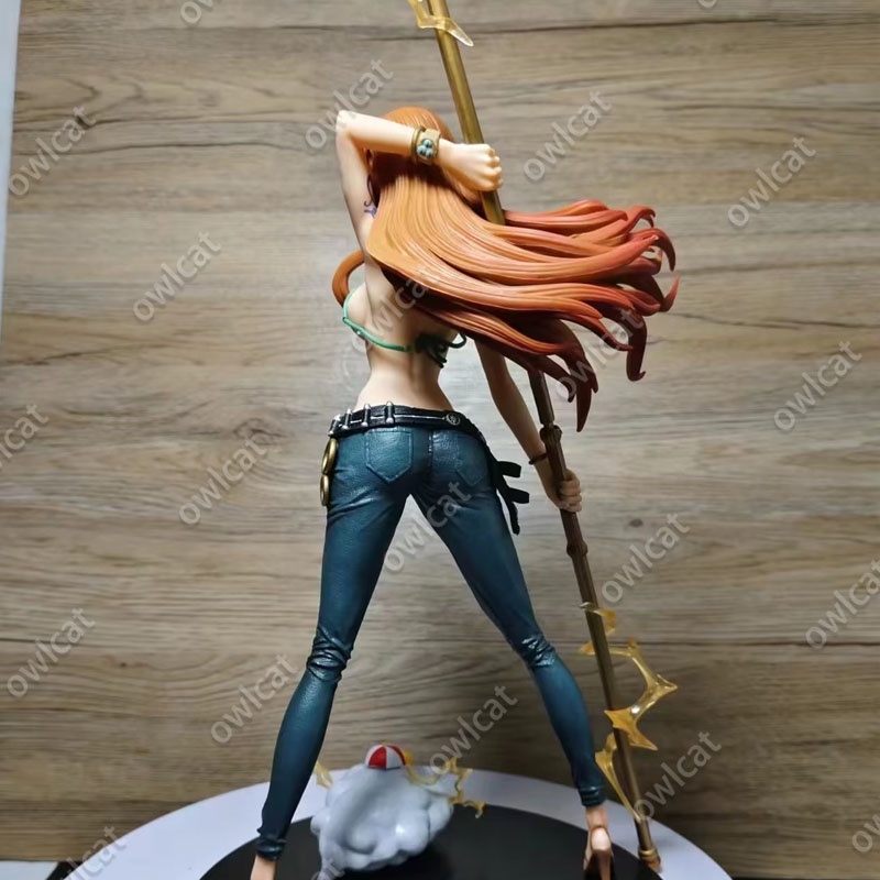 Mô Hình Nhân Vật One Piece Nami w/ Zeus  40cm Big Size Nami Swimsuit Onepiece Straw Hat Pirates Cat Burglar Whole Cake Island PVC Figure Packed in Box Model
