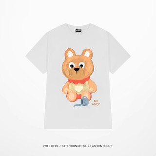 Áo thun nữ form rộng Guguno cotton cổ tròn in basic (A)