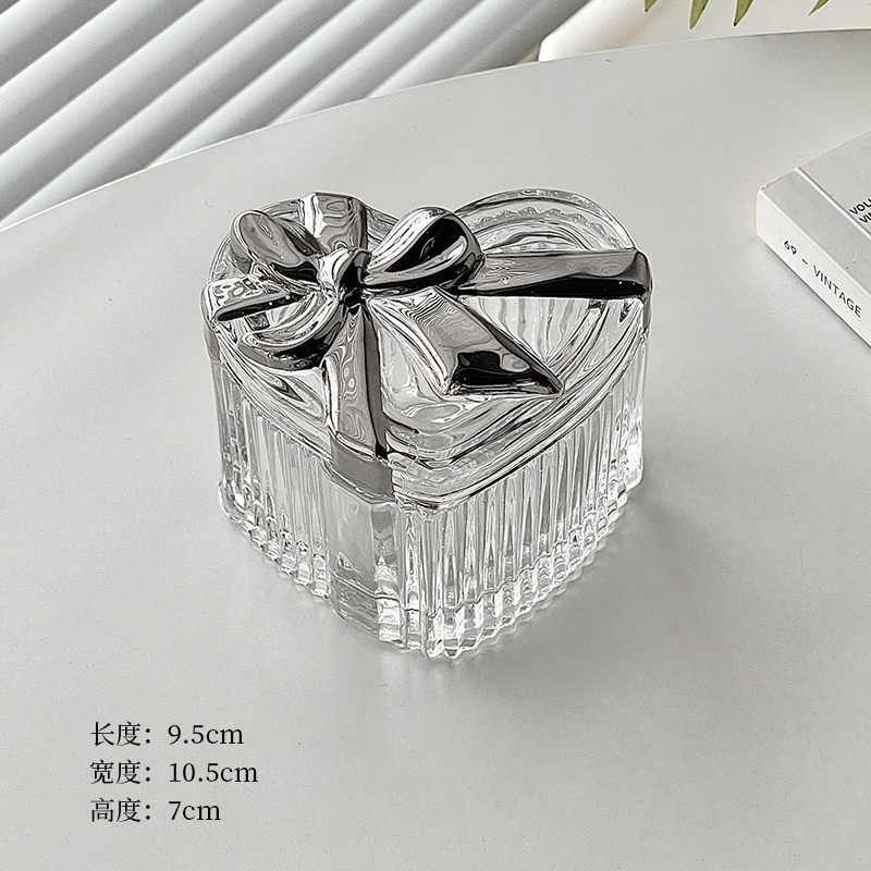 Hũ đựng mứt Tết 2024 thủy tinh kèm khay kim loại, Đĩa trái cây thủy tinh 4 ngăn cao cấp có nắp đậy - Mã: BK49