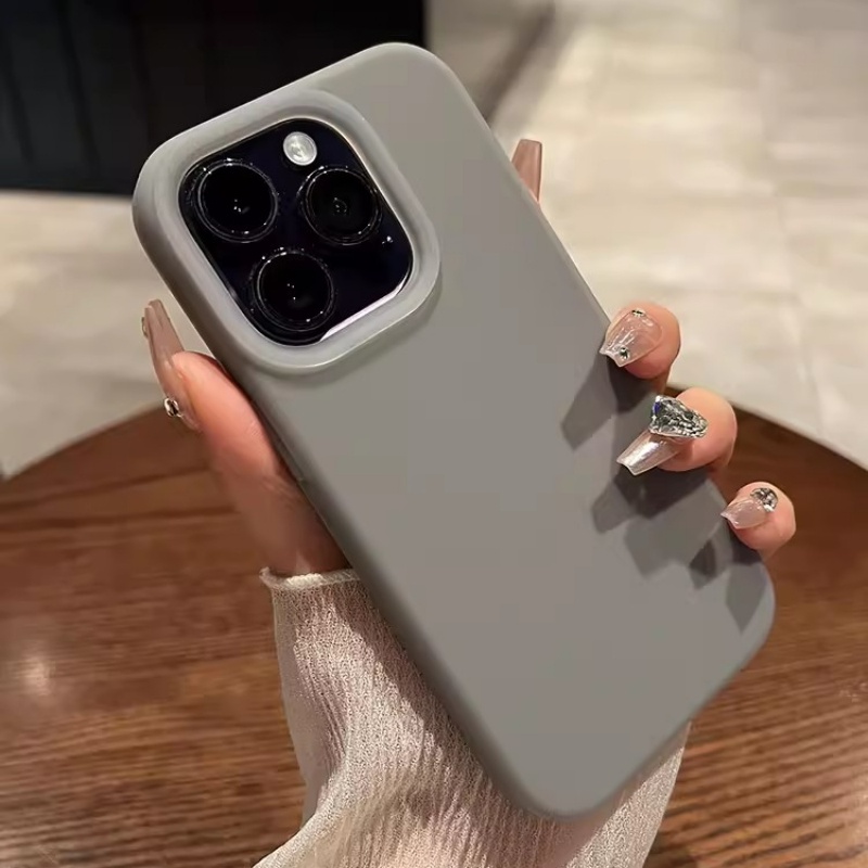 Màu kẹo đơn giản vỏ iphone silicon lỏng tương thích cho iphone 11 12 13 14 15 pro max full view vỏ iphone tpu mềm chống va đập