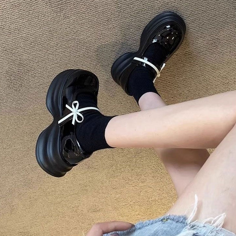 Giày Lười Đế Dày Phong Cách Anh Quốc Thời Trang Mới Cho Nữ shizhibao mary jane