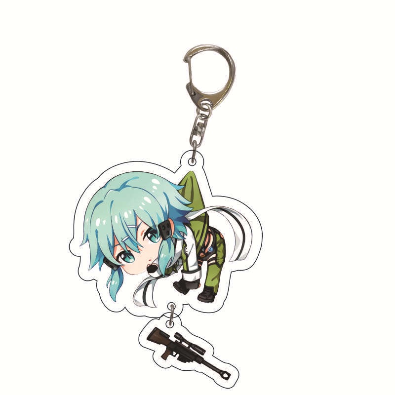 Sword Art Online móc khóa Asuna Shino Kirito anime sáng tạo acrylic túi mặt dây chuyền ngoại vi mặt dây chuyền