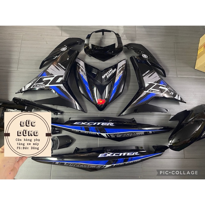 Dàn áo Exciter 150 đen bóng có tem