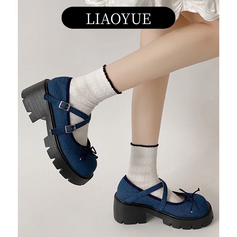 LIAOYUE Giày búp bê nữ Giày Mary jane đế bệt Đế da mềm đế êm Thoải Mái Xinh Xắn  B22G022 34Z230821