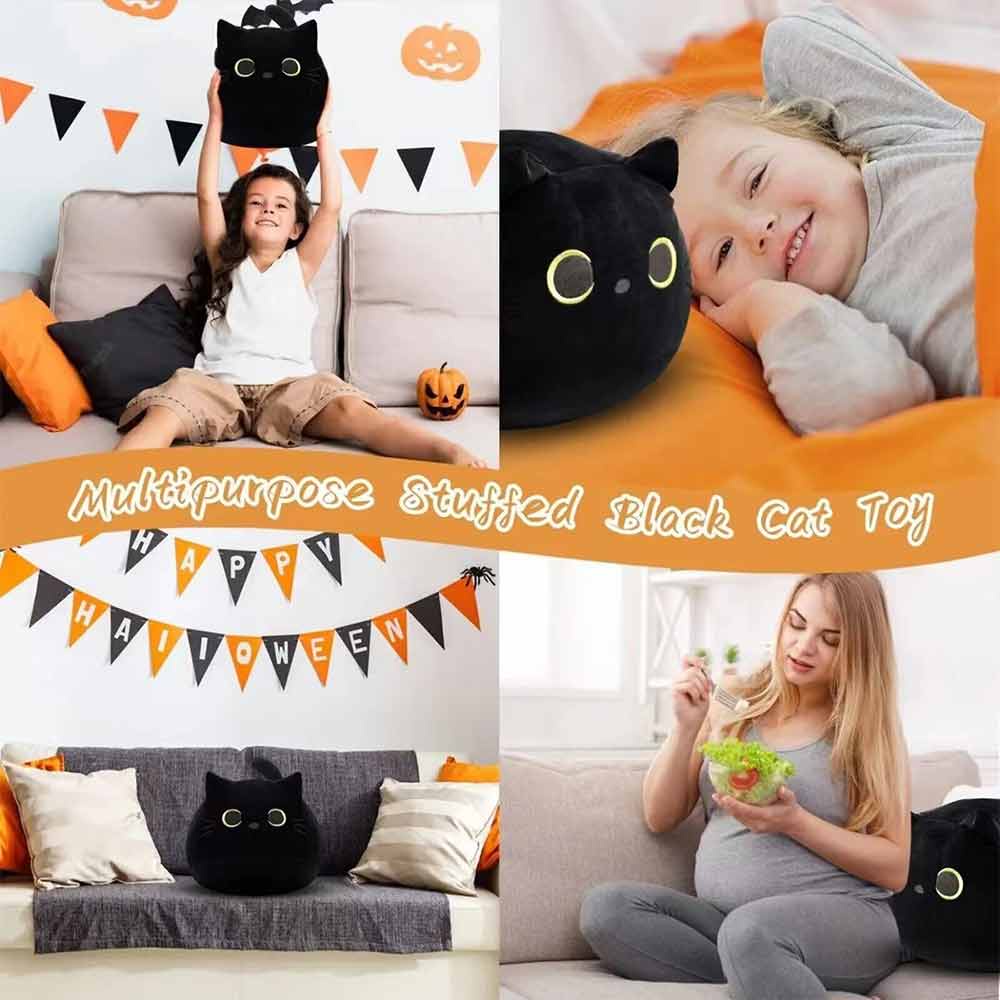 Black Cat Pillow Plush Doll 30CM Children's Plush Pillow Cartoon Plush Doll Soft Toy Gift