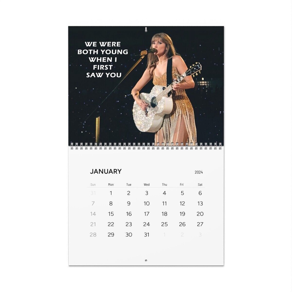Taylor Swift Wall, Desk Calendar, Flat/Planner Style ERAS Tour 2024 Calendar
