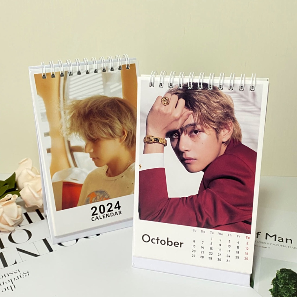 Lịch BTS V 2024 Lịch để bàn KPOP nhật ký bàn làm việc tặng kế hoạch văn phòng phẩm Lịch trình hàng ngày Máy tính để bàn Lịch lật thường trực