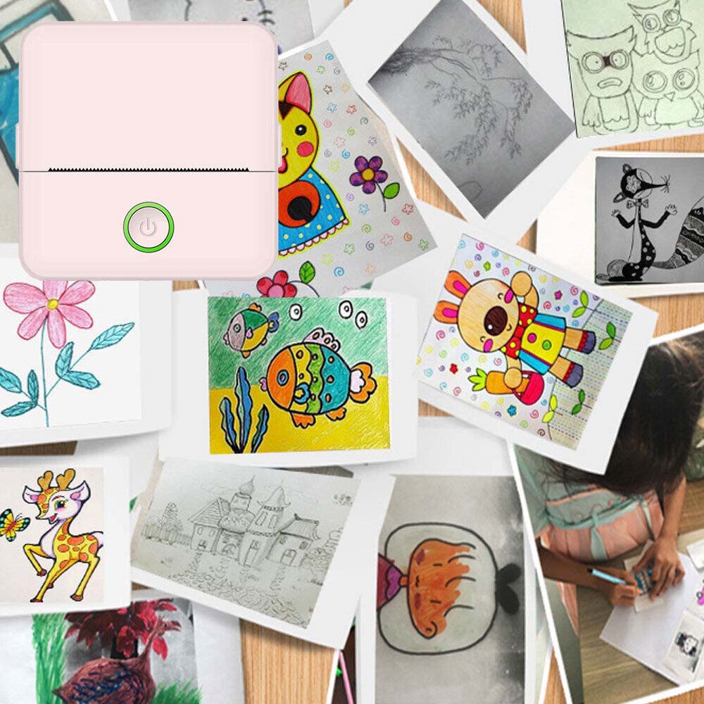 Pocket Printer Portable Thermal Printer Inkless Mini Wireless Printer for Home School Office