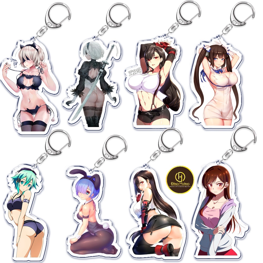 Móc khoá Kawaii Waifu Hentai Girls Acrylic Keychain for Accessories Bag Manga Anime Sexy phụ kiện trang trí dễ thương_mi