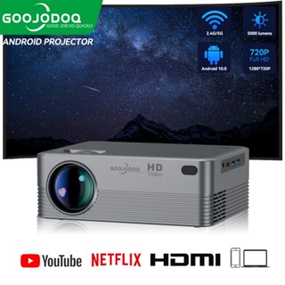 Máy chiếu Mini GOOJODOQ cho điện thoại Ultra HD 720P Màn hình máy tính xách tay ios Android Bluetooth Wi-Fi USB