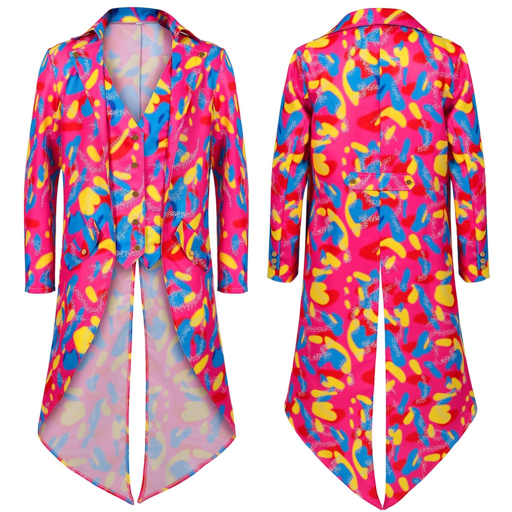 Nam 70s Disco Retro Tailcoat Quý Ông Gothic Steampunk Trench Coat Frock Outfit Overcoat Cosplay Tran